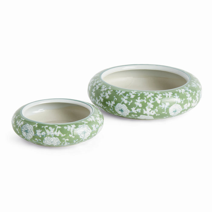 Imperial Lotus Low Pots Large, Set Of 2