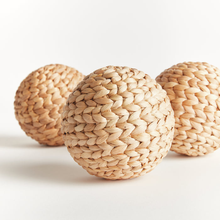 Jace Water Hyacinth Orbs 4.5", Set Of 3 - View 2