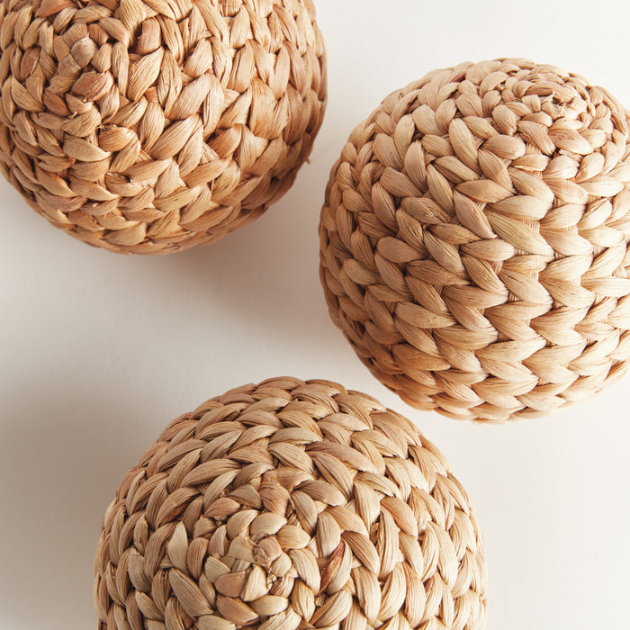 Jace Water Hyacinth Orbs 4.5", Set Of 3 - View 3