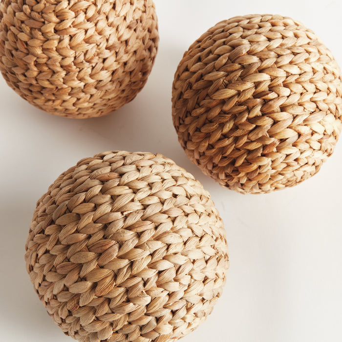 Jace Water Hyacinth Orbs 6.5", Set Of 3 - View 3