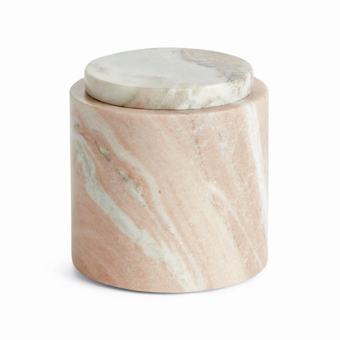 Jaqueline Marble Round Lidded Box Short
