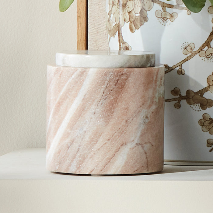 Jaqueline Marble Round Lidded Box Short - View 4