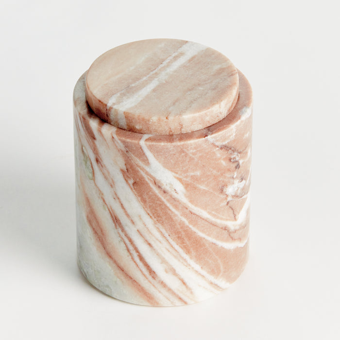 Jaqueline Marble Round Lidded Box Tall - View 2