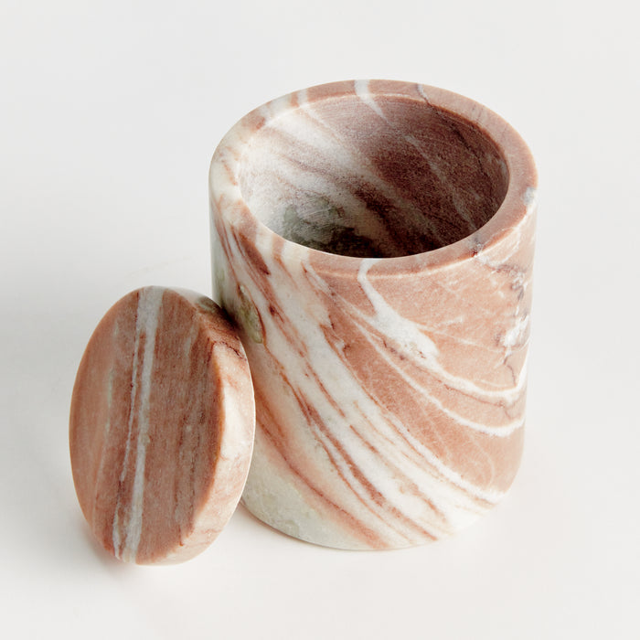 Jaqueline Marble Round Lidded Box Tall - View 3