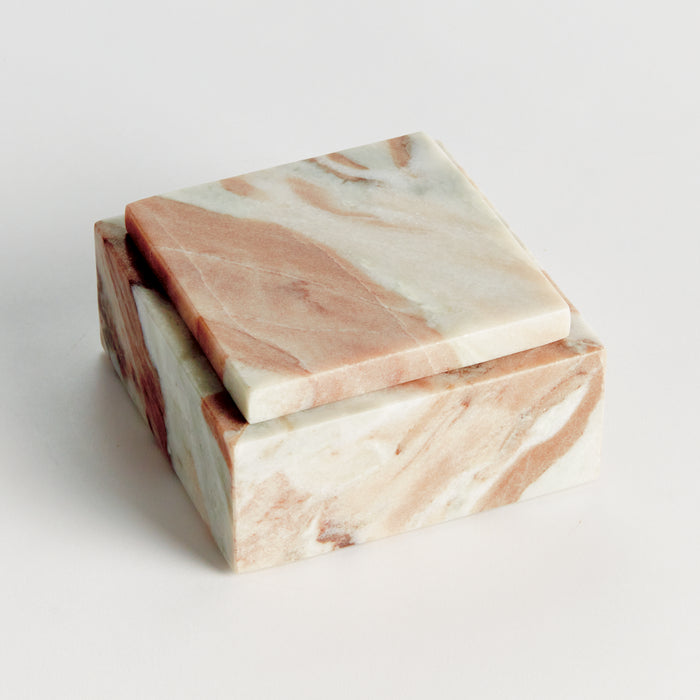 Jaqueline Marble Square Lidded Box Short - View 2