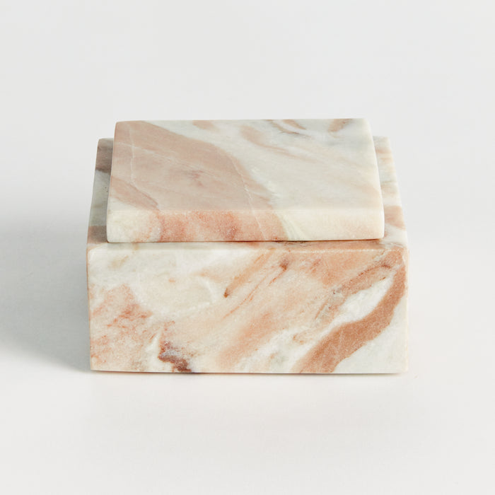 Jaqueline Marble Square Lidded Box Short - View 3