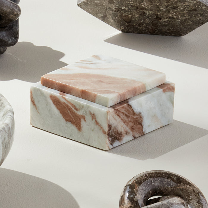 Jaqueline Marble Square Lidded Box Short - View 5