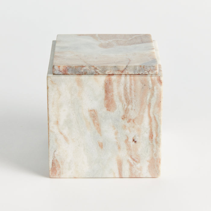 Jaqueline Marble Square Lidded Box Tall - View 2