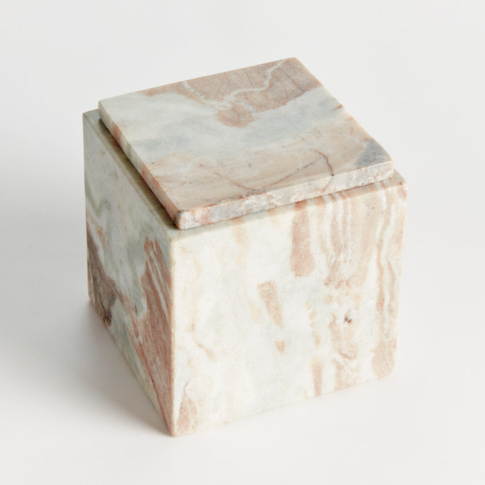 Jaqueline Marble Square Lidded Box Tall - View 3