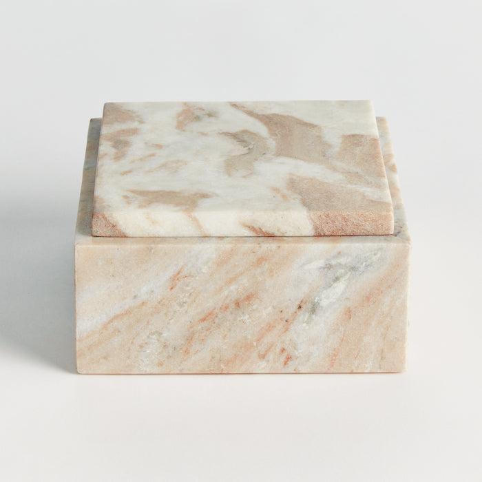Jaqueline Marble Square Lidded Box Wide - View 2