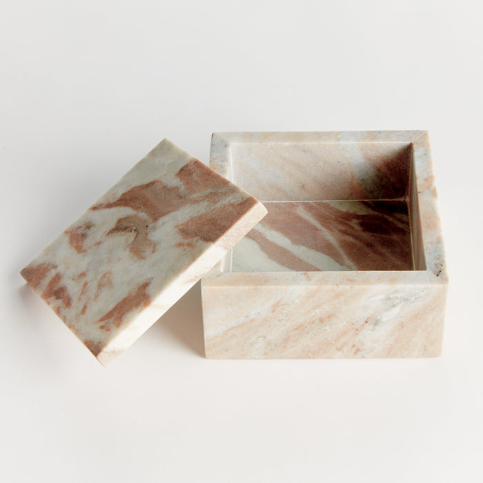 Jaqueline Marble Square Lidded Box Wide - View 4