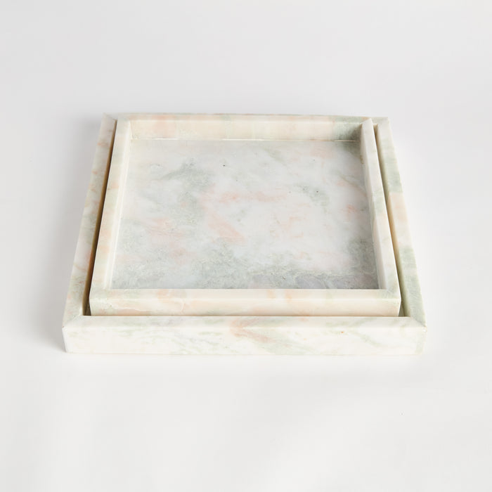 Johanna Square Marble Trays Large, Set Of 2 - View 4