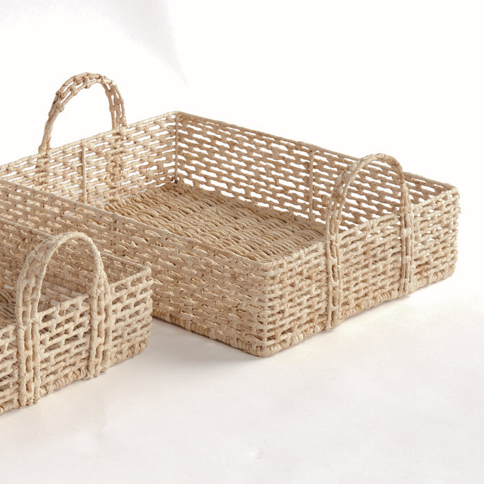 Juliet Abaca Nesting Rectangular Trays, Set Of 2 - View 2