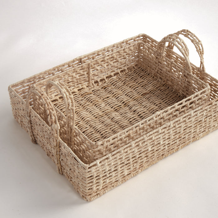 Juliet Abaca Nesting Rectangular Trays, Set Of 2 - View 6
