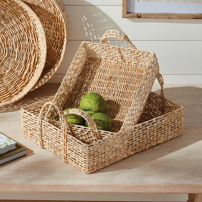 Juliet Abaca Nesting Rectangular Trays, Set Of 2 - View 7
