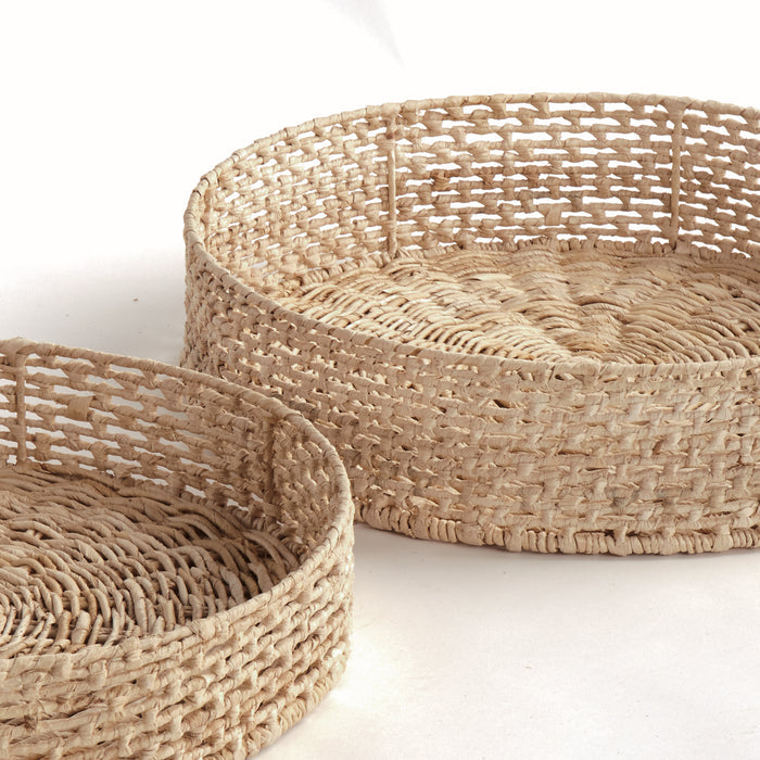 Juliet Abaca Round Trays, Set Of 2 - View 2