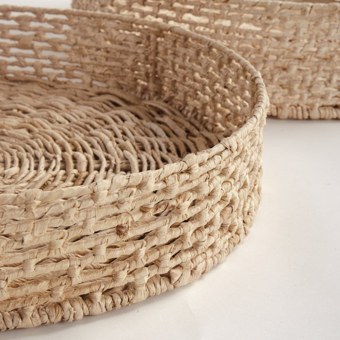 Juliet Abaca Round Trays, Set Of 2 - View 4