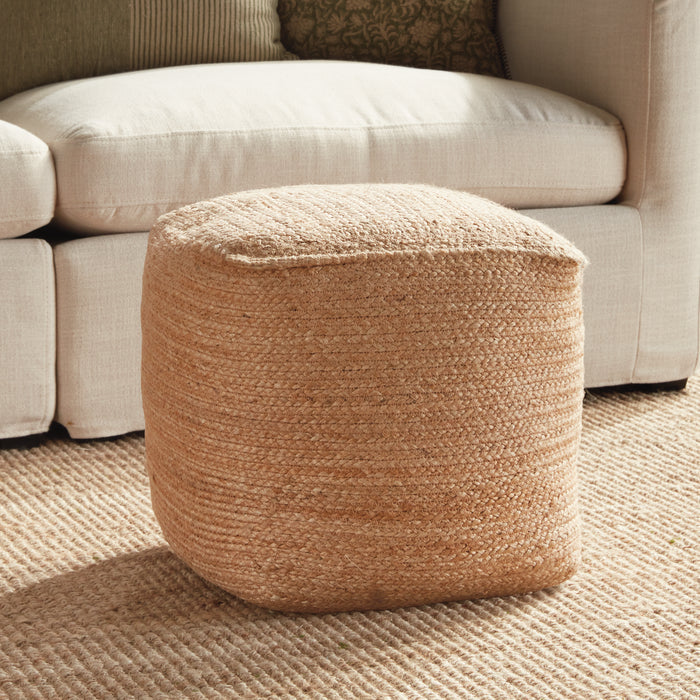 Jute Square Pouf - View 2