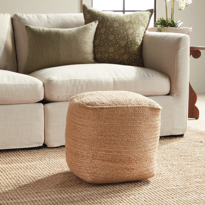 Jute Square Pouf - View 3