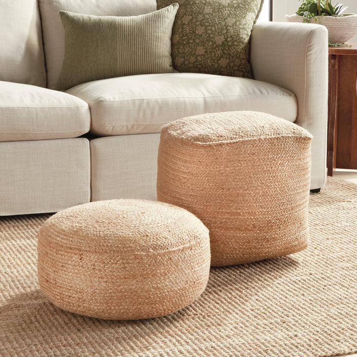 Jute Square Pouf - View 4
