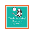 Leave By 9:00 Beverage Napkins