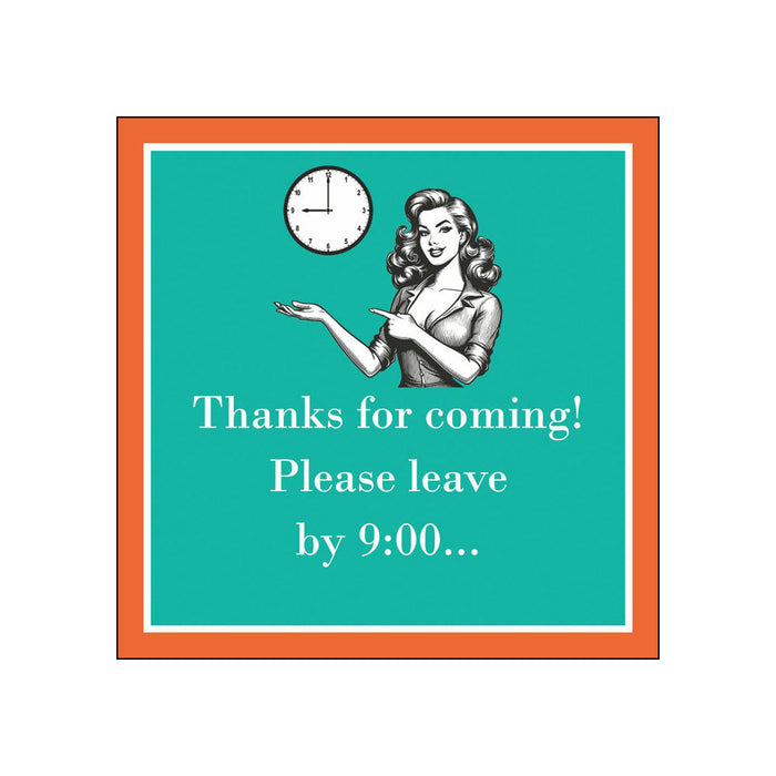 Leave By 9:00 Beverage Napkins