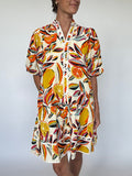 Lena THML Puff Tropical Sleeve Colorful Dress