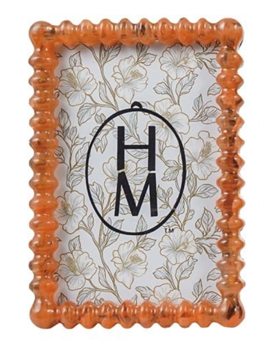 Marbled Resin & Glass Spindle Frame