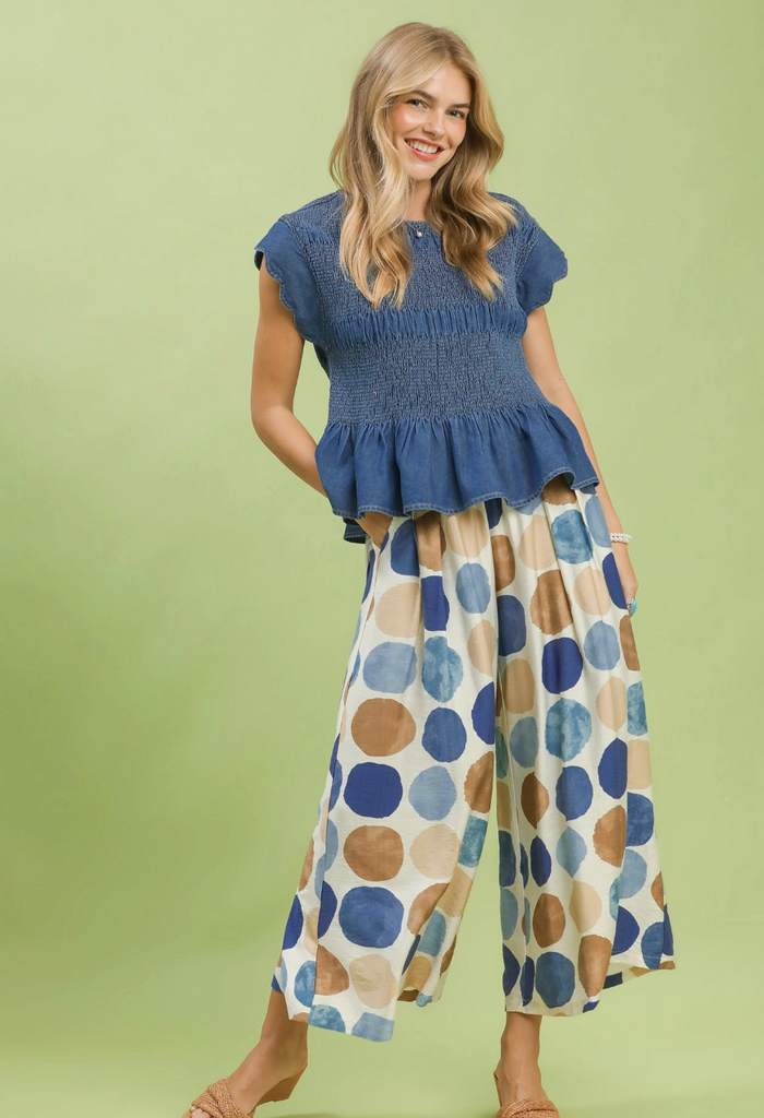 Mazie Polka Dot Wide-Leg Pants