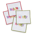 Merry & Bright Cotton Coaster S/4