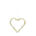 Metal & Faux Pearl Beaded Heart Ornament
