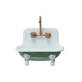 Metal Sink Soap Dish w/ Faucet, Green, White & Gold Finish