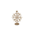Metal Snowflake Shaped Taper Holder with Glitter by Creative Co-Op