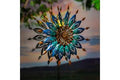 Metal Solar Wind Spinner, Blue Butterfly & Flowers by Evergreen