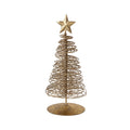 Metal Wire Christmas Tree with Star, Gold Finish