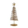 Metal Wire Christmas Tree with Star, Gold Finish