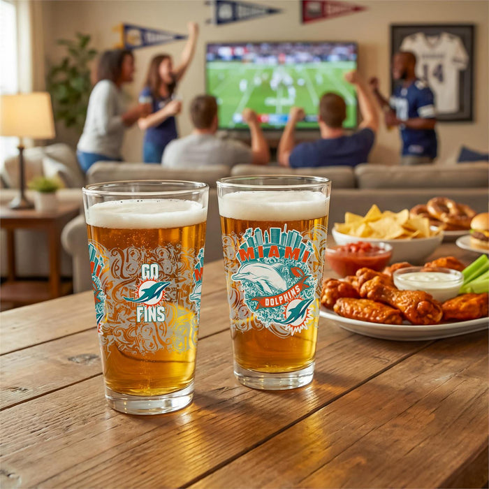 Miami Dolphins 16oz Glass Pint