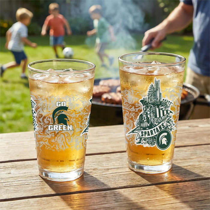 Michigan State University 16oz Glass Pint