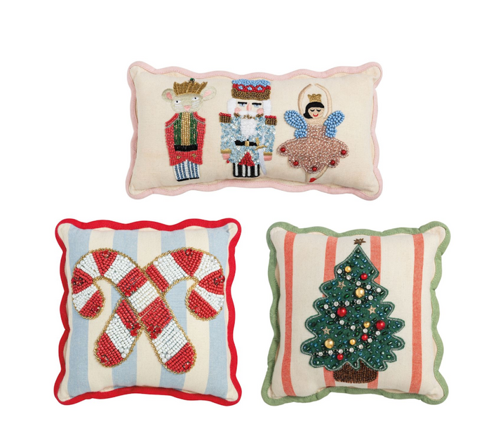 Mini Beaded Pillow by Mud Pie