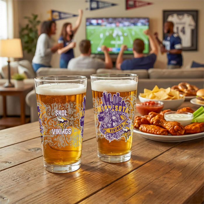 Minnesota Vikings 16oz Glass Pint