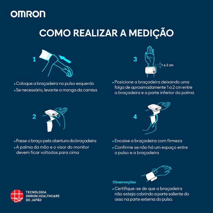 Monitor de Pressão Arterial de Pulso Omron HEM-6181 - FisioStore