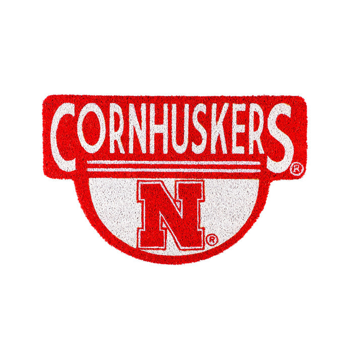 NCAA Team Shaped Coir Door Mat, Nebraska Cornhuskers
