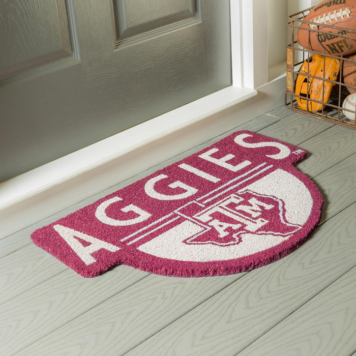 NCAA Team Shaped Coir Door Mat, Texas A&M Aggies