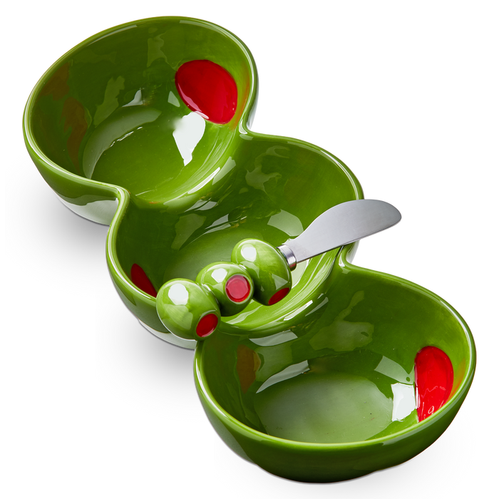 Olive 3-Part Server & Spreader Set of 2
