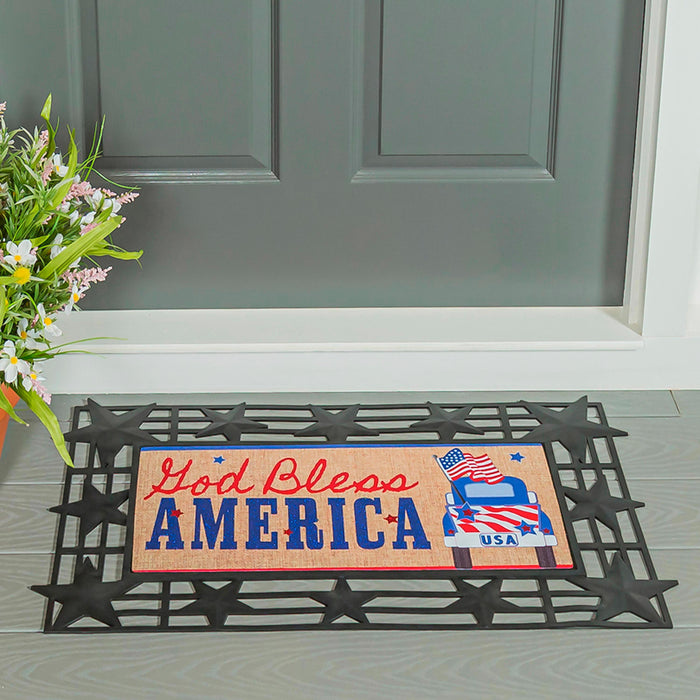Patriotic Door Decor and Sassafras Mat Set