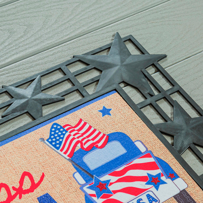 Patriotic Door Decor and Sassafras Mat Set