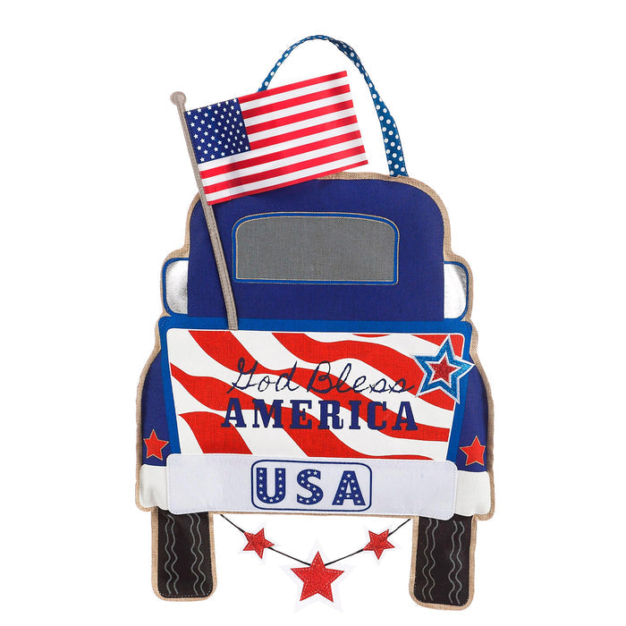 Patriotic Door Decor and Sassafras Mat Set