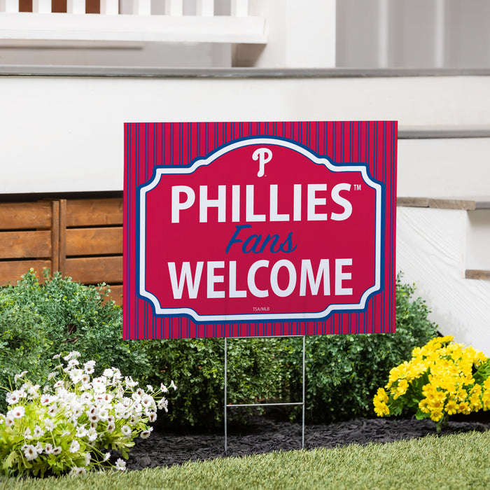 Philadelphia Phillies Coroplast Yard Sign, "Fans Welcome"