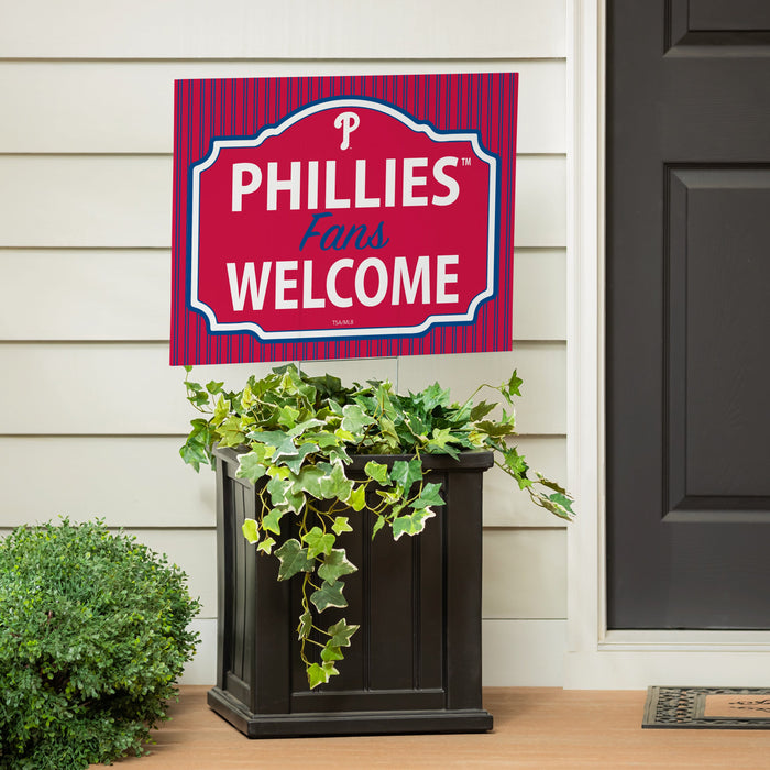 Philadelphia Phillies Coroplast Yard Sign, "Fans Welcome"