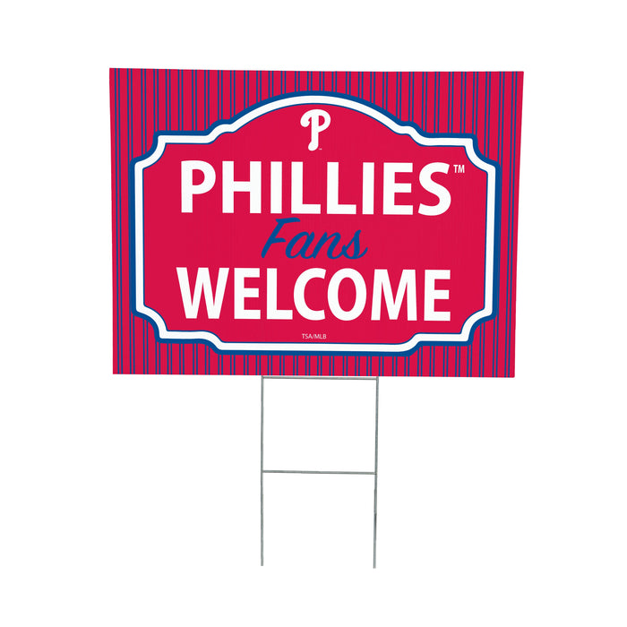 Philadelphia Phillies Coroplast Yard Sign, "Fans Welcome"